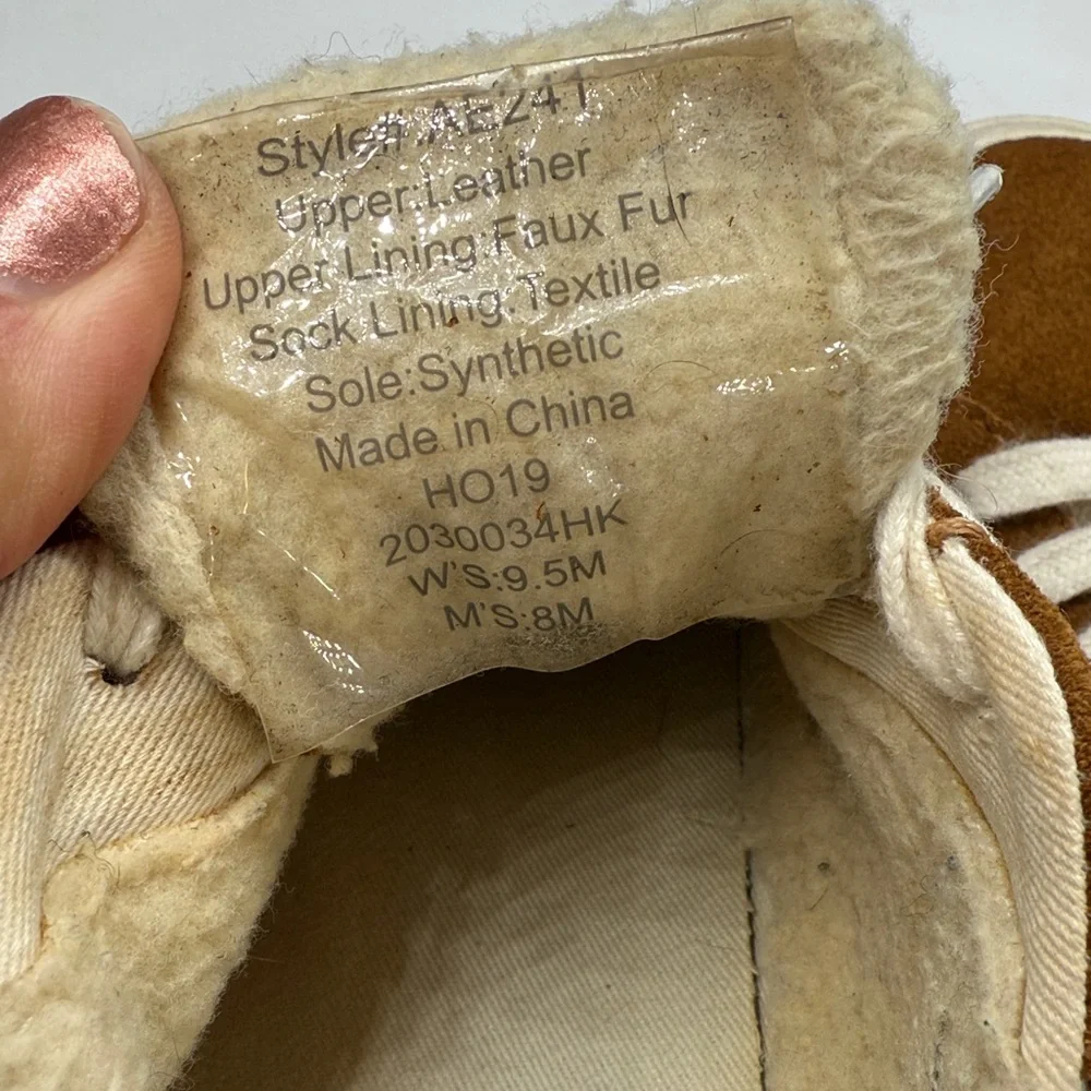 Madewell Sidewalk Low-Top Sneakers in Suede and Sherpa S-459 Sz 9.5